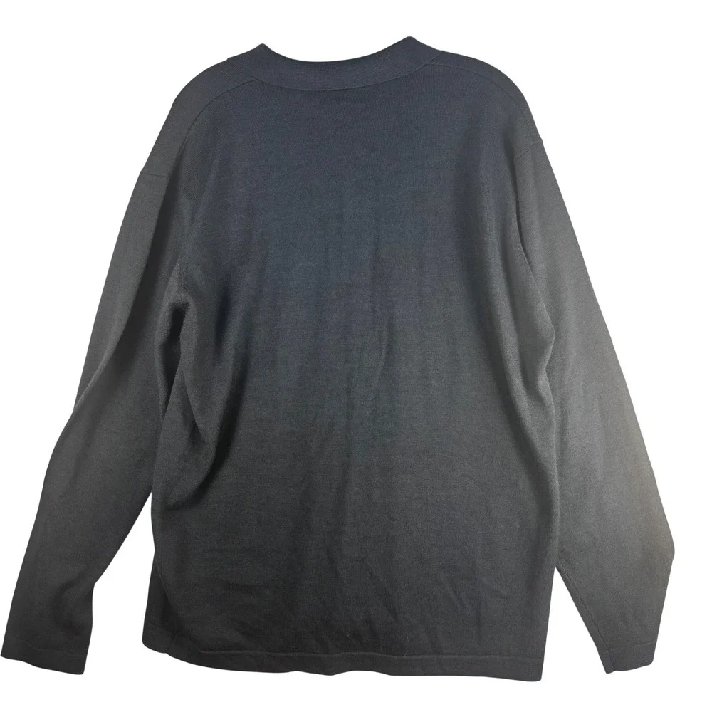 Pure Stuff Nordstrom Mens XL‎ Merino Wool Blend Long Sleeve Polo Sweater Grey